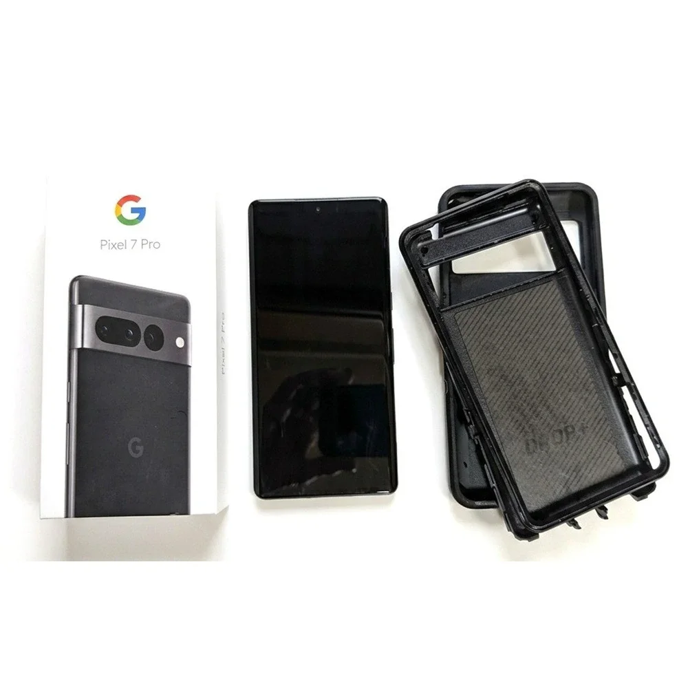 Google Pixel 7 Pro Verizon Phone, Crack on Case, Otterbox, 128MB, Working, READ